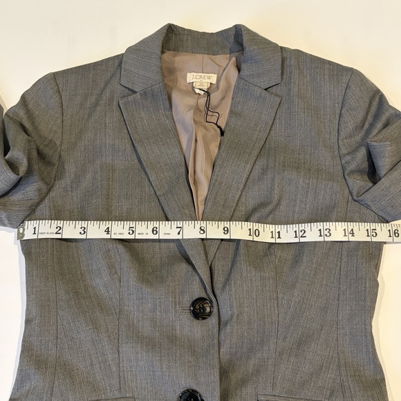 J Crew Wool Blend Blazer Jacket Petite 00P Gray Classic Career Academia Capsule - Picture 11 of 14